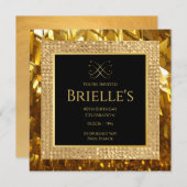 Opulence Minivites Gold Birthday Invitation (Voorkant / Achterkant)