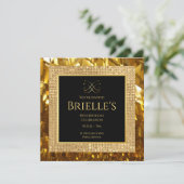 Opulence Minivites Gold Birthday Invitation (Staand voorkant)