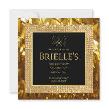 Opulence Minivites Gold Birthday Invitation 