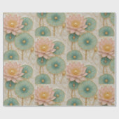 Opulence Pink & Green Floral Wrapping Paper Cadeaupapier (Vlak)
