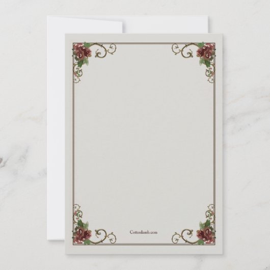 Opulence-uitnodiging Kaart (Achterkant)