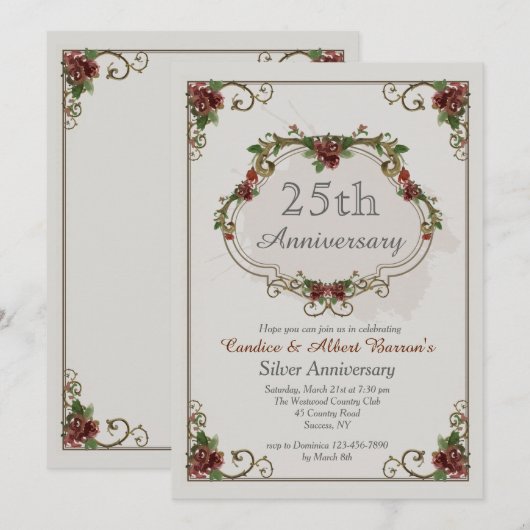 Opulence-uitnodiging Kaart (Voorkant / Achterkant)