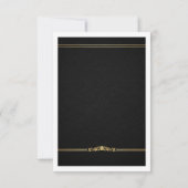 Opulent Black Damask Wedding Save the Date (Achterkant)