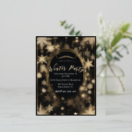 Opulent Black & Gold Foil Vakantie Uitnodigingen