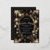 Opulent Black & Gold Foil Vakantie Uitnodigingen (Voorkant / Achterkant)