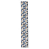 Opulent Blue and Ivory Floral Table Runner Lange Tafelloper (Voorkant)