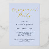 Opulent Blue Engagement Party Folie Uitnodiging (Voorkant)