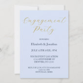 Opulent Blue Engagement Party Kaart (Voorkant)