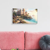 Opulent Coastal Gothic Mansion with Seaside Garden Canvas Afdruk (Insitu (Woonkamer))