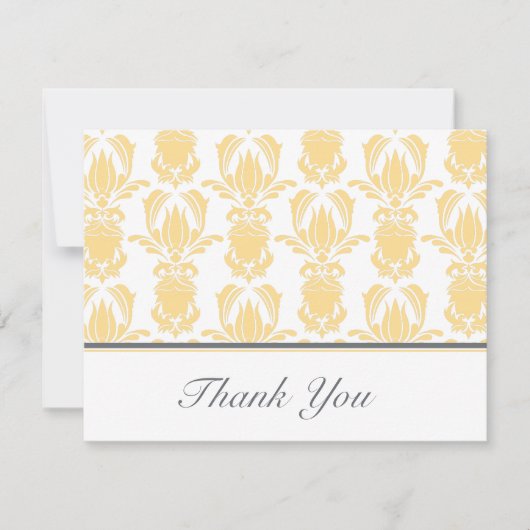 Opulent Damask flat Dank je wel Notitiekaartje (Voorkant)