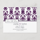 Opulent Damask Save the Date Aankondigingskaart (Voorkant)