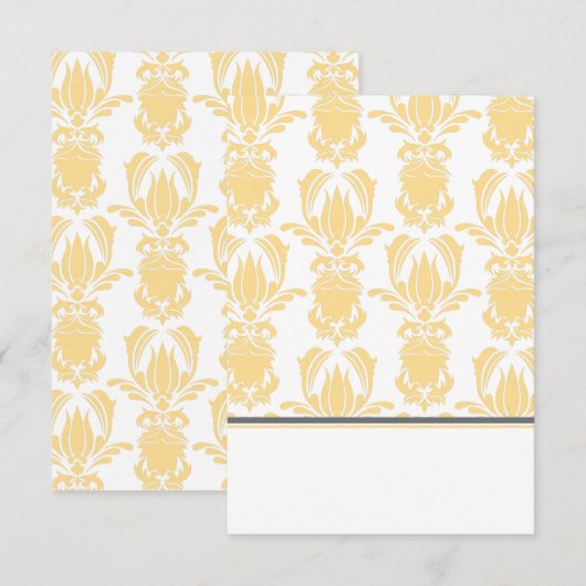 Opulent Damask vouwbare Plaatskaart (Voorkant / Achterkant)