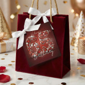 Opulent Elegant Ruby Red Gemstones 65th Birthday Bedankjes Labels