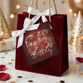 Opulent Elegant Ruby Red Gemstones 65th Birthday Bedankjes Labels