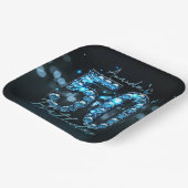 Opulent Elegant Teal Blue Diamonds 50th Birthday Papieren Bordje (Gebogen)