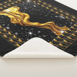 Opulent Galaxy Stream Full Liquid Gold Black Monoc Sherpa Deken