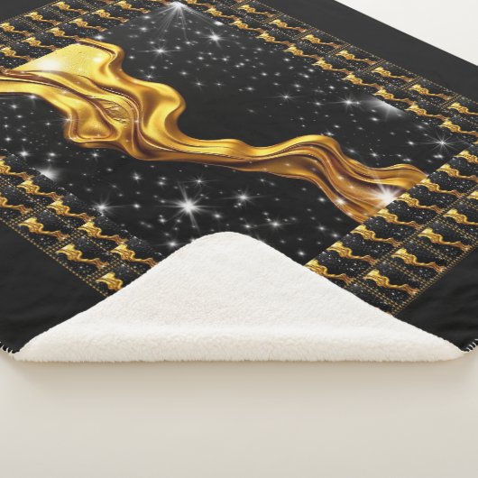 Opulent Galaxy Stream Full Liquid Gold Black Monoc Sherpa Deken (3/4)