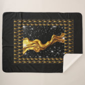 Opulent Galaxy Stream Full Liquid Gold Black Monoc Sherpa Deken (Voorkant (horizontaal))