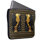 Opulent Galaxy Stream Liquid Gold Black Monochrome Laptop Sleeve (Voorkant Rechts)