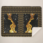 Opulent Galaxy Stream Liquid Gold Black Monochrome Sherpa Deken (Voorkant (horizontaal))