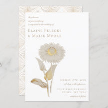 Opulent Gilded Floral Wedding Uitnodiging