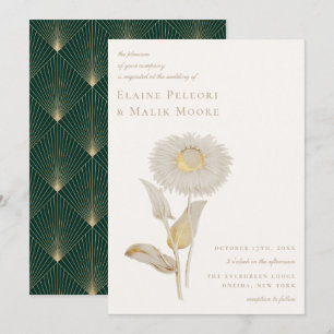 Opulent Gilded Floral Wedding Uitnodiging
