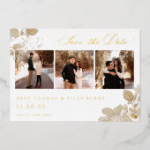 Opulent Gilded Garden Photo Save the Date Folie Uitnodiging (Voorkant)