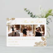 Opulent Gilded Garden Photo Save the Date Folie Uitnodiging (Staand Voorkant)