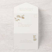 Opulent Gilded Garden Wedding All In One Uitnodiging (Buitenkant)