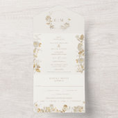 Opulent Gilded Garden Wedding All In One Uitnodiging (Binnen)