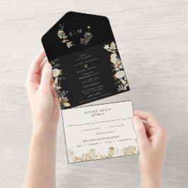 Opulent Gilded Garden Wedding All In One Uitnodiging