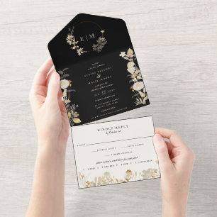 Opulent Gilded Garden Wedding All In One Uitnodiging