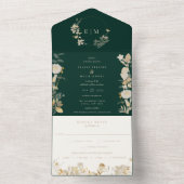 Opulent Gilded Garden Wedding All In One Uitnodiging (Binnen)