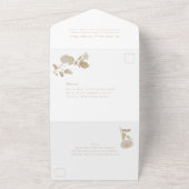 Opulent Gilded Garden Wedding All In One Uitnodiging (Buitenkant)