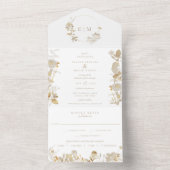 Opulent Gilded Garden Wedding All In One Uitnodiging (Binnen)