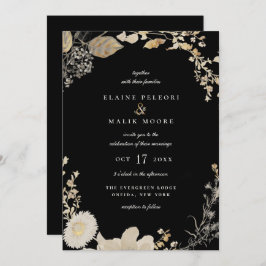 Opulent Gilded Garden Wedding Invitation Kaart