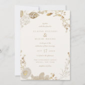 Opulent Gilded Garden Wedding Invitation Kaart (Voorkant)