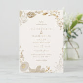 Opulent Gilded Garden Wedding Invitation Kaart (Staand voorkant)