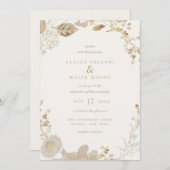 Opulent Gilded Garden Wedding Invitation Kaart (Voorkant / Achterkant)