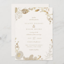 Opulent Gilded Garden Wedding Invitation Kaart