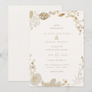 Opulent Gilded Garden Wedding Invitation Kaart