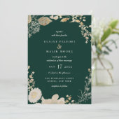 Opulent Gilded Garden Wedding Invitation Kaart (Staand voorkant)