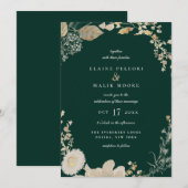 Opulent Gilded Garden Wedding Invitation Kaart (Voorkant / Achterkant)