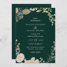 Opulent Gilded Garden Wedding Invitation Kaart