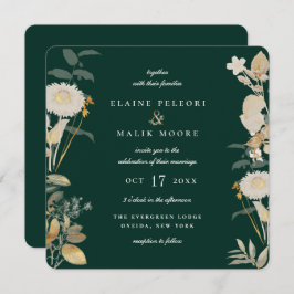 Opulent Gilded Garden Wedding Kaart