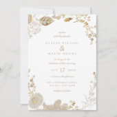 Opulent Gilded Garden Wedding Kaart (Voorkant)