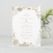 Opulent Gilded Garden Wedding Kaart (Staand voorkant)