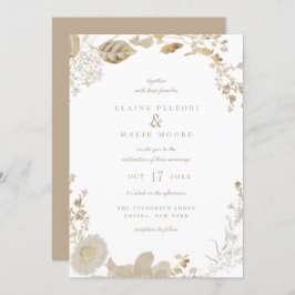 Opulent Gilded Garden Wedding Kaart