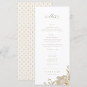 Opulent Gilded Garden Wedding Menu (Voorkant / Achterkant)