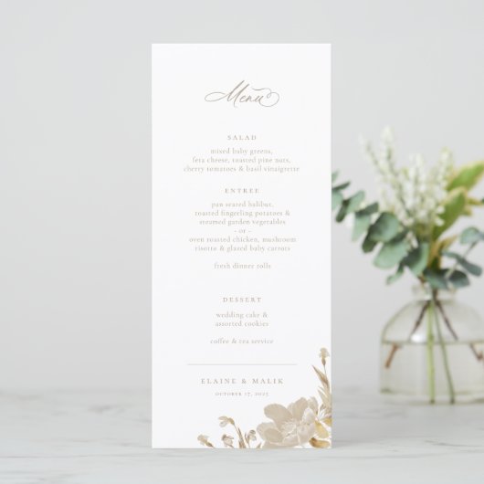 Opulent Gilded Garden Wedding Menu (Staand voorkant)